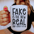 Fake Is The New Real Ceramic Mug 15 oz - WonderingCloth