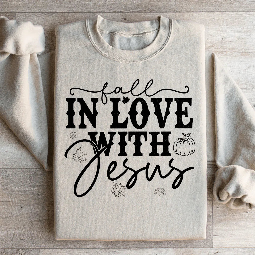 Fall In Love With Jesus Sweatshirt - WonderingCloth