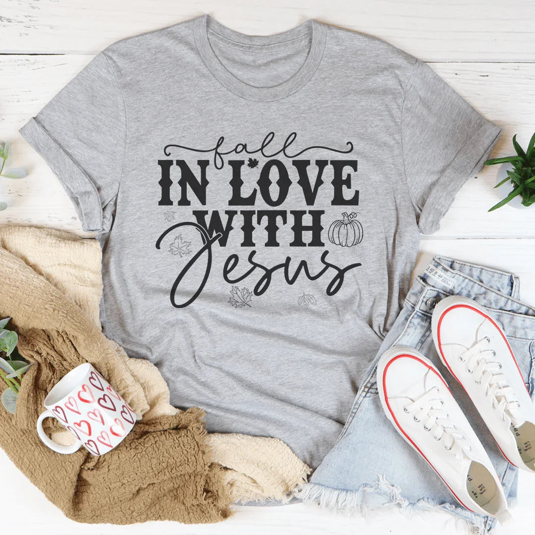 Fall In Love With Jesus Tee - WonderingCloth