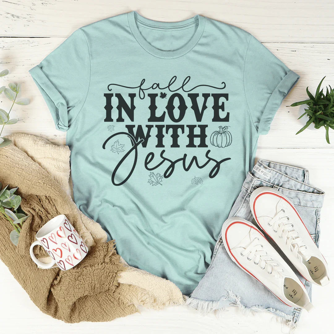 Fall In Love With Jesus Tee - WonderingCloth