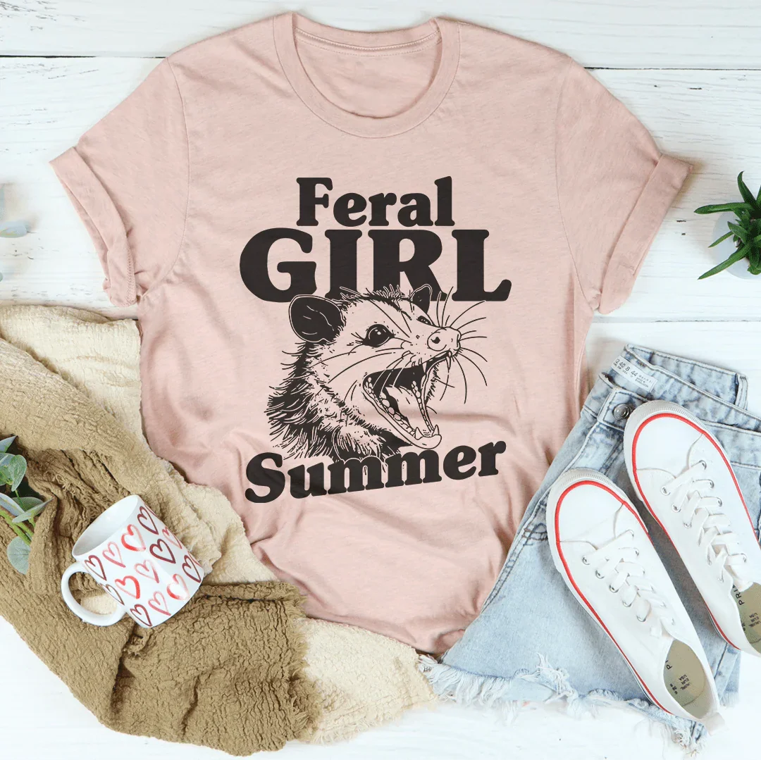 Feral Girl Summer Possum Tee - WonderingCloth