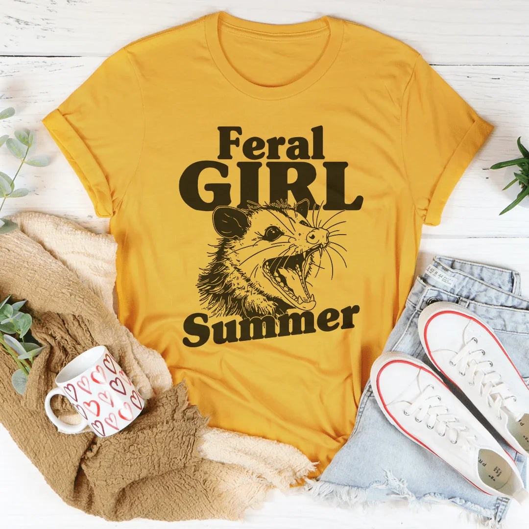 Feral Girl Summer Possum Tee - WonderingCloth