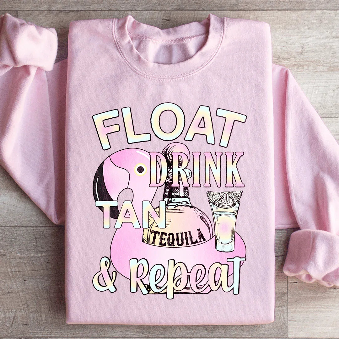 Float Drink Tan Repeat Sweatshirt - WonderingCloth