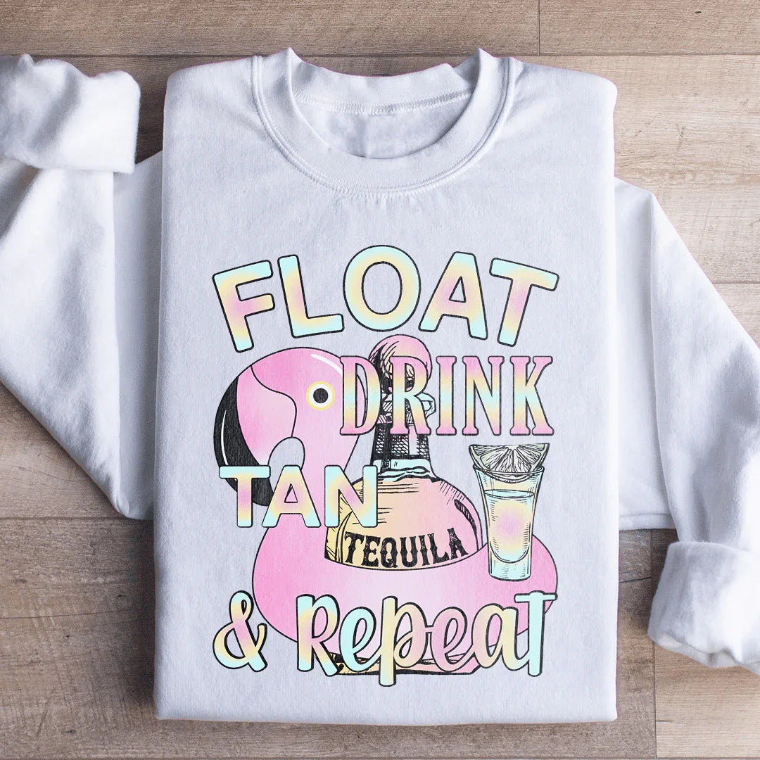 Float Drink Tan Repeat Sweatshirt - WonderingCloth