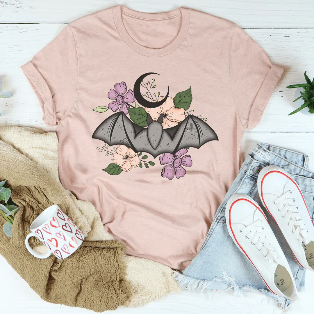 Floral Bat Tee - WonderingCloth