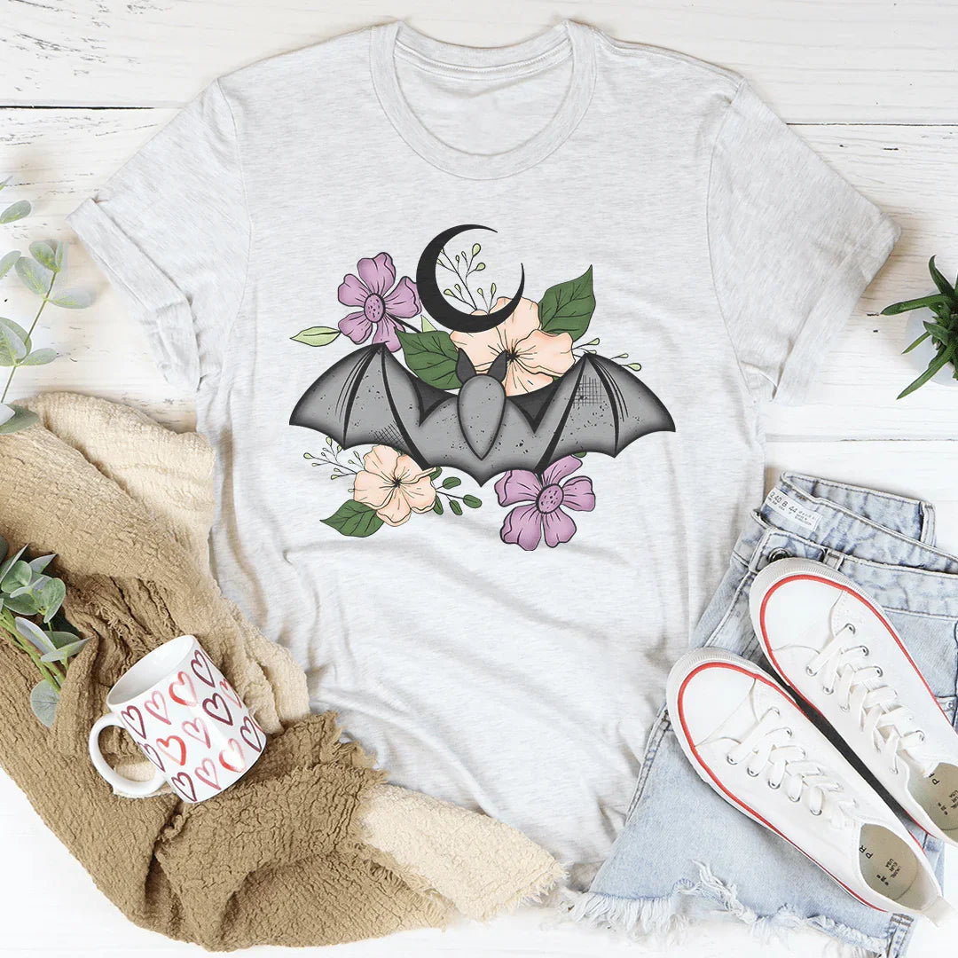 Floral Bat Tee - WonderingCloth