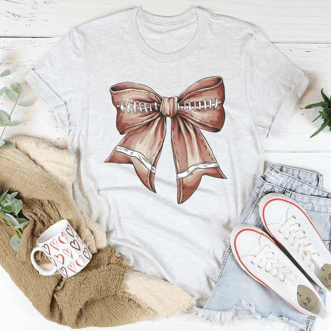 Football Vintage Bow Tee - WonderingCloth