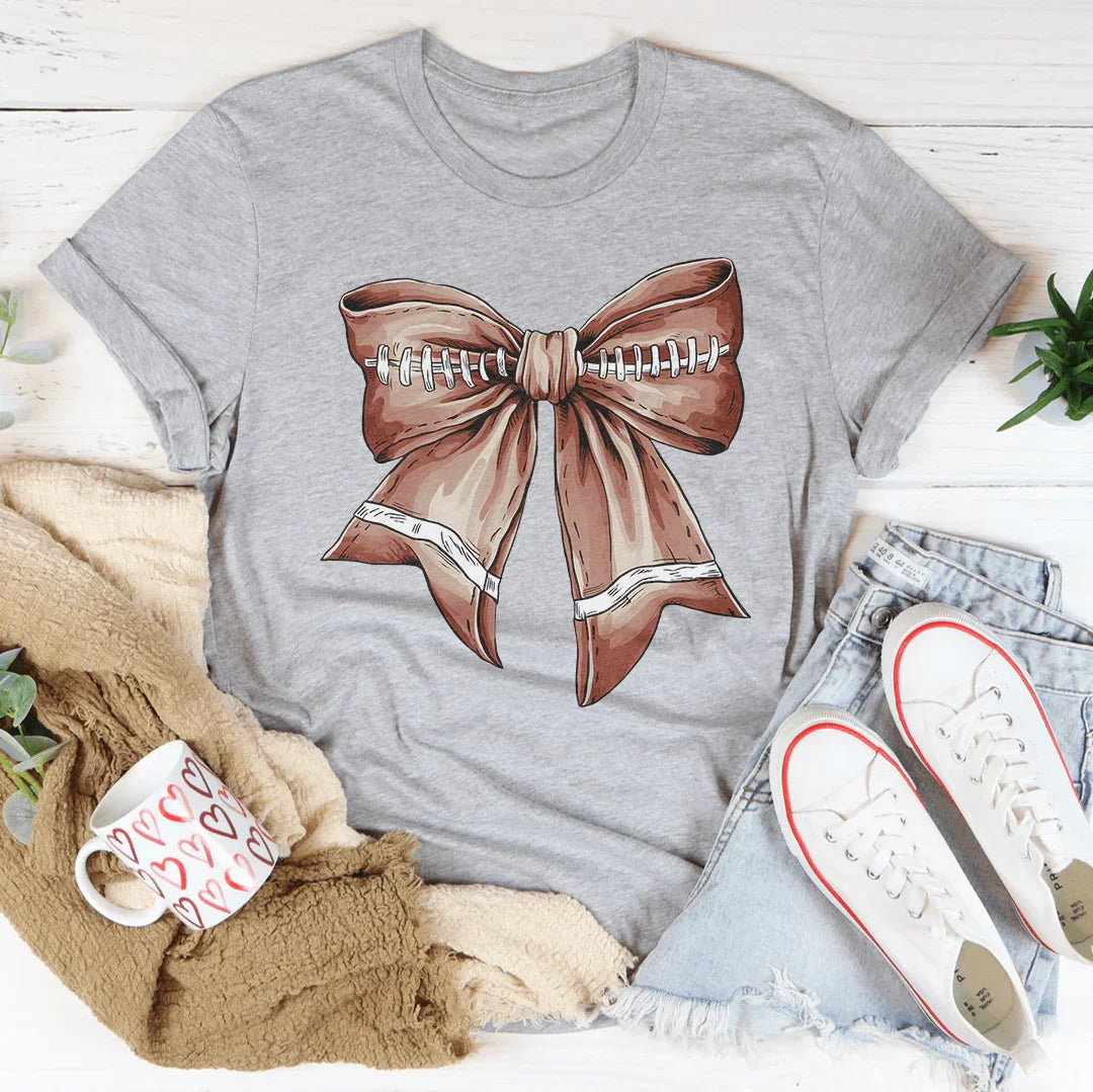 Football Vintage Bow Tee - WonderingCloth