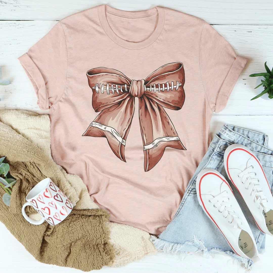 Football Vintage Bow Tee - WonderingCloth