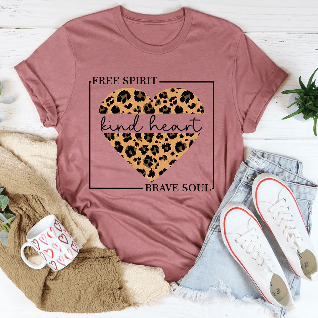Free Spirit Kind Heart Brave Soul Tee - WonderingCloth