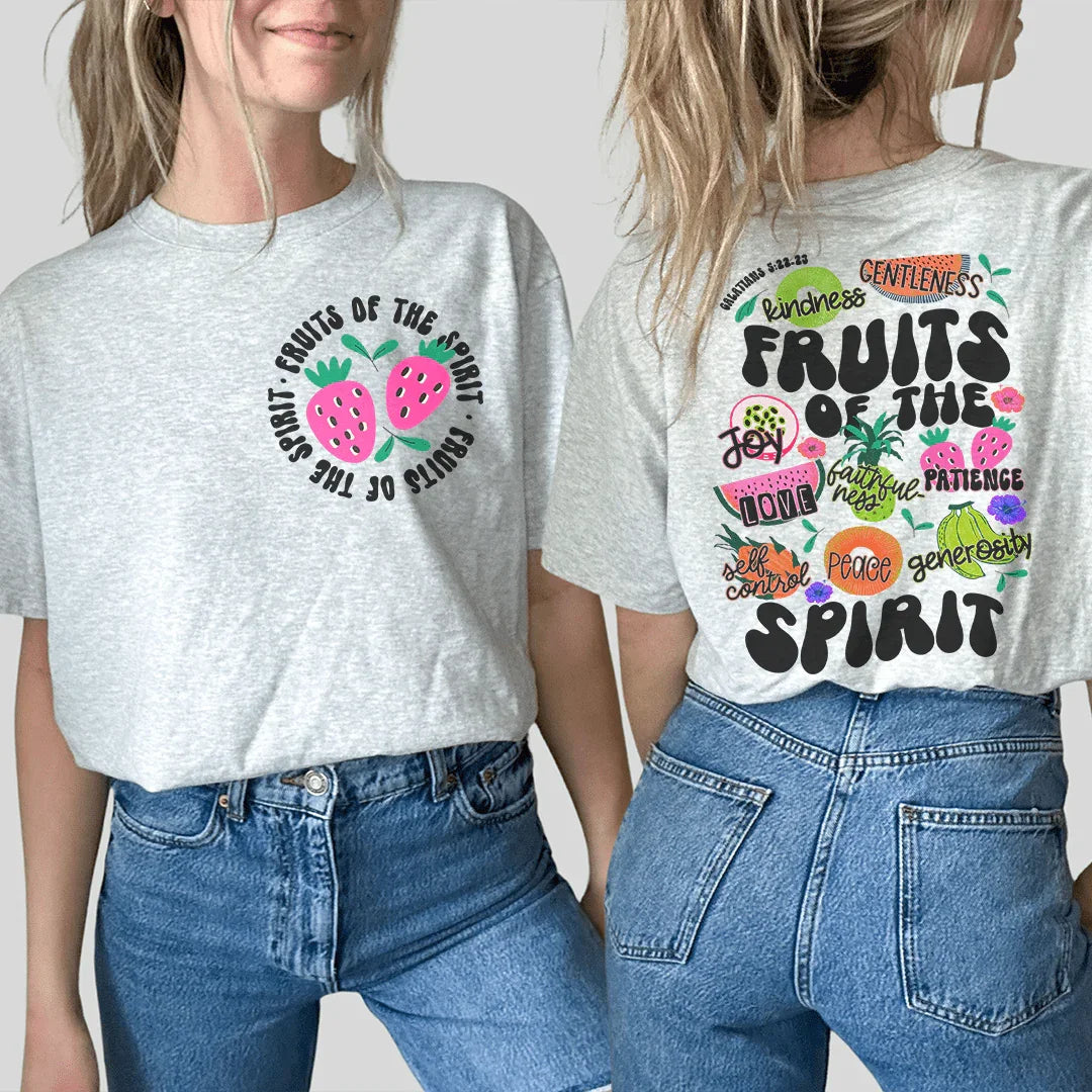 Fruits Of The Spirit Back Print Tee - WonderingCloth