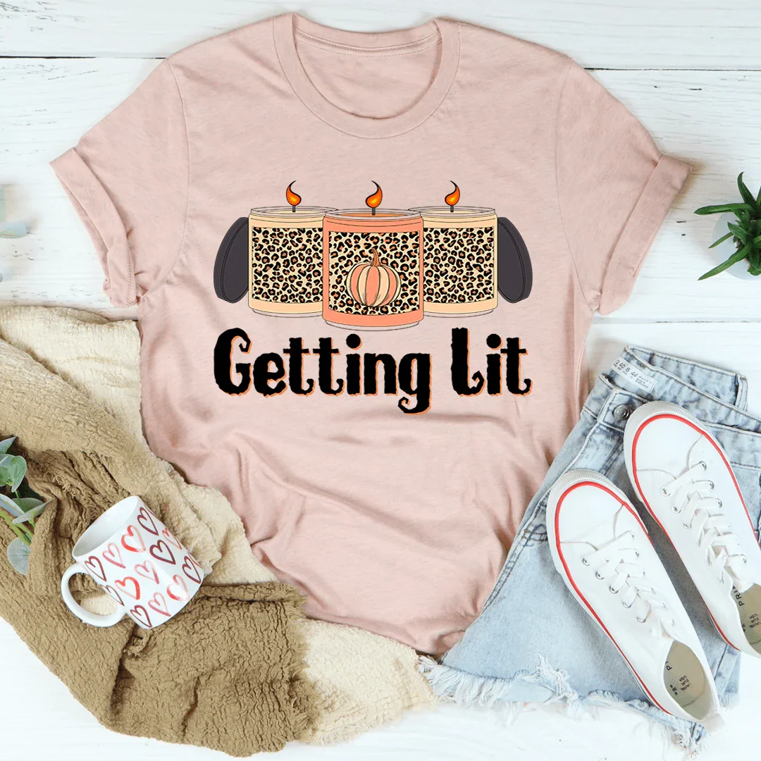Getting Lit Fall Candles Tee - WonderingCloth