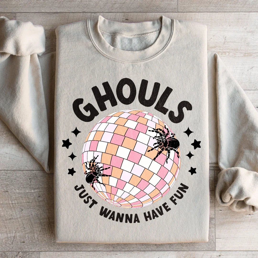 Ghouls Just Wanna Have Fun Retro Sweatshirt - WonderingCloth