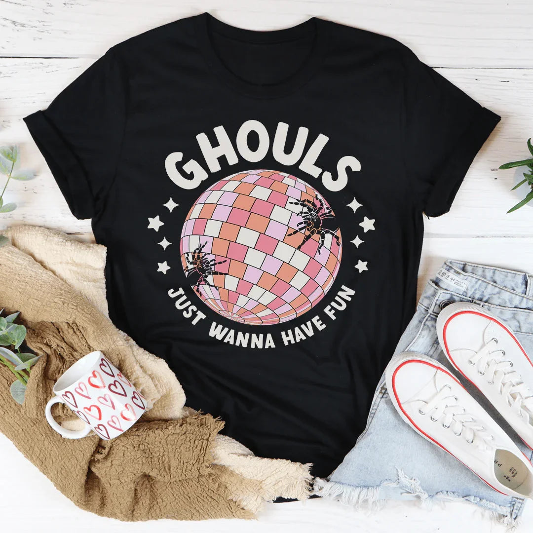 Ghouls Just Wanna Have Fun Retro Tee - WonderingCloth
