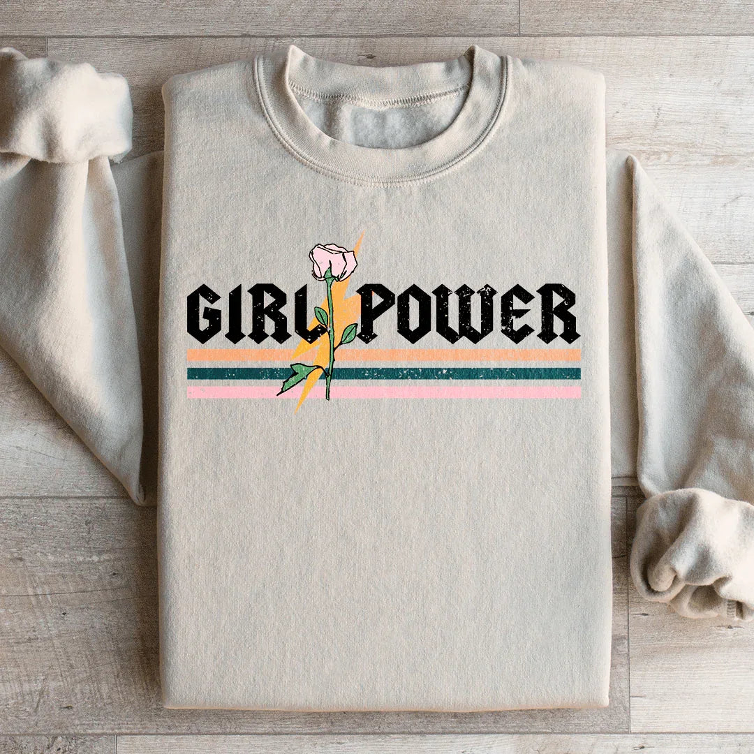 Girl Power Rose Sweatshirt - WonderingCloth