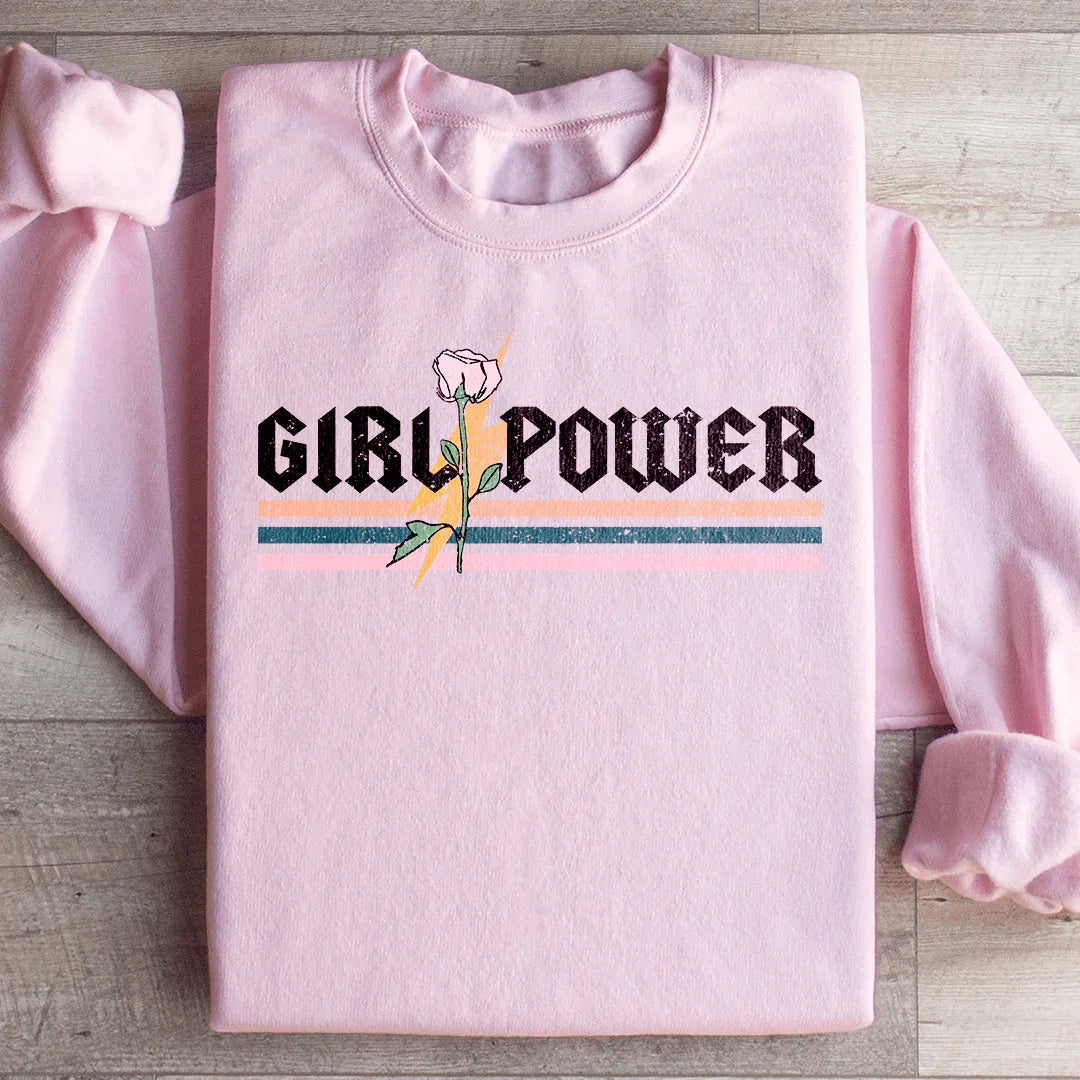 Girl Power Rose Sweatshirt - WonderingCloth
