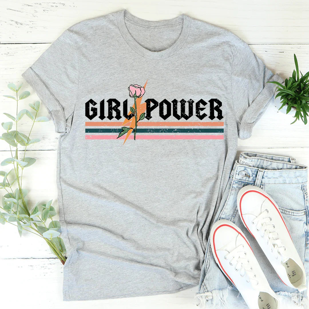 Girl Power Rose Tee - WonderingCloth