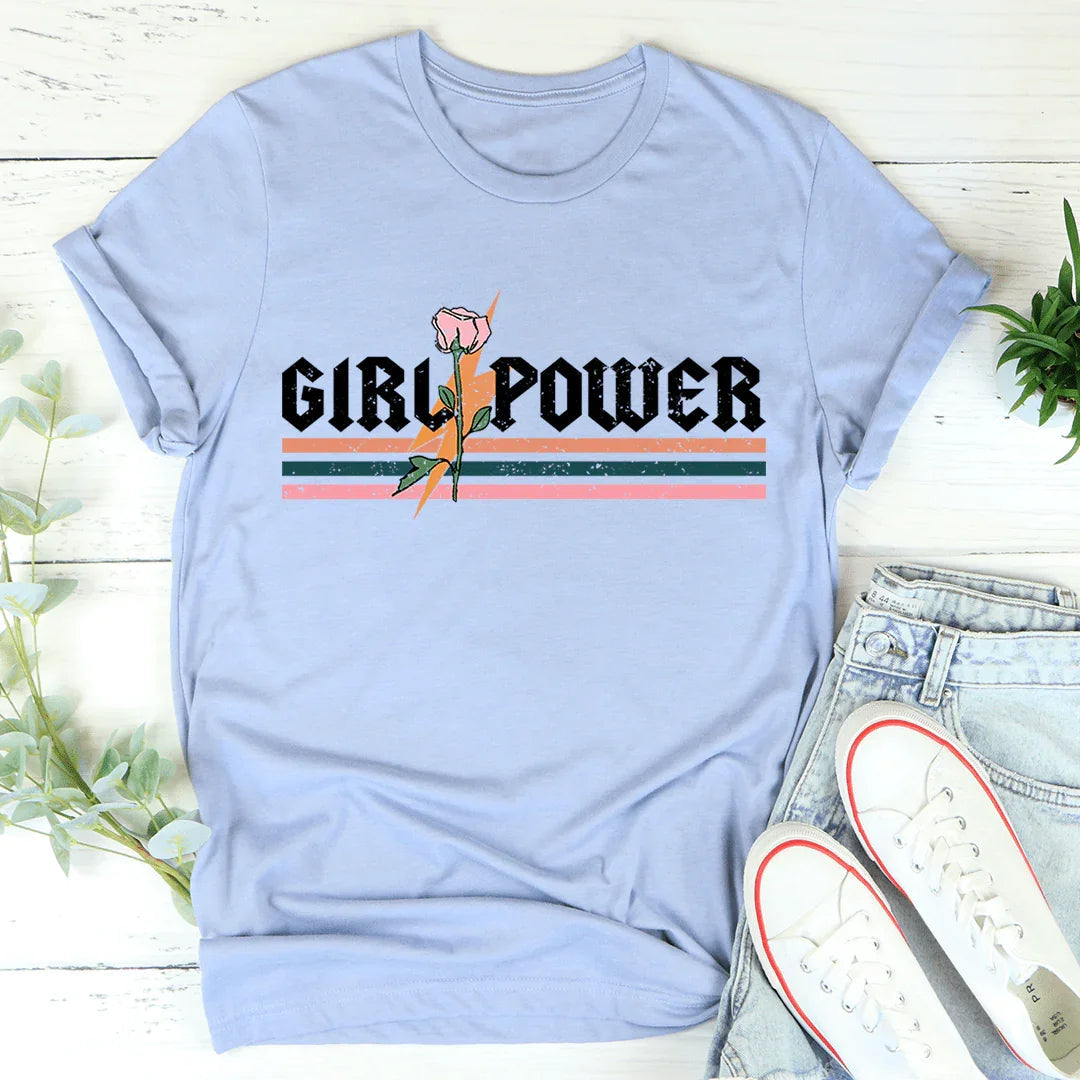 Girl Power Rose Tee - WonderingCloth