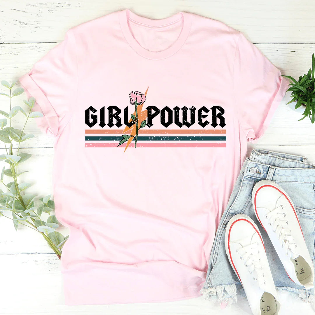 Girl Power Rose Tee - WonderingCloth