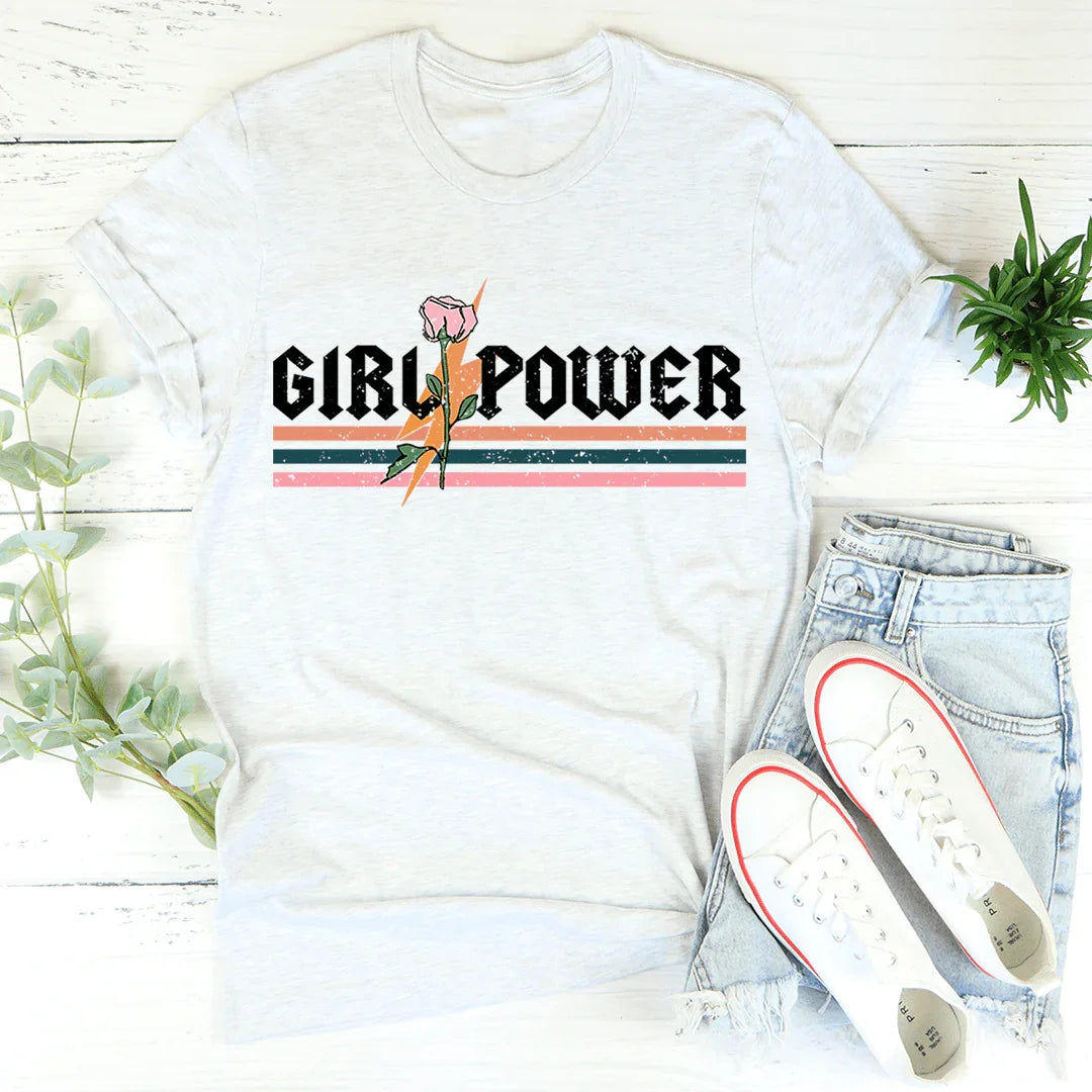 Girl Power Rose Tee - WonderingCloth