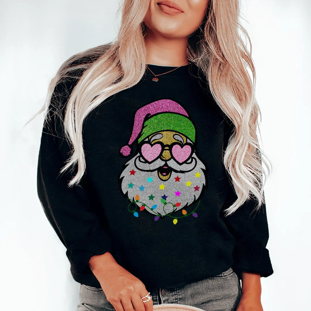 Glitter Santa Sweatshirt - WonderingCloth
