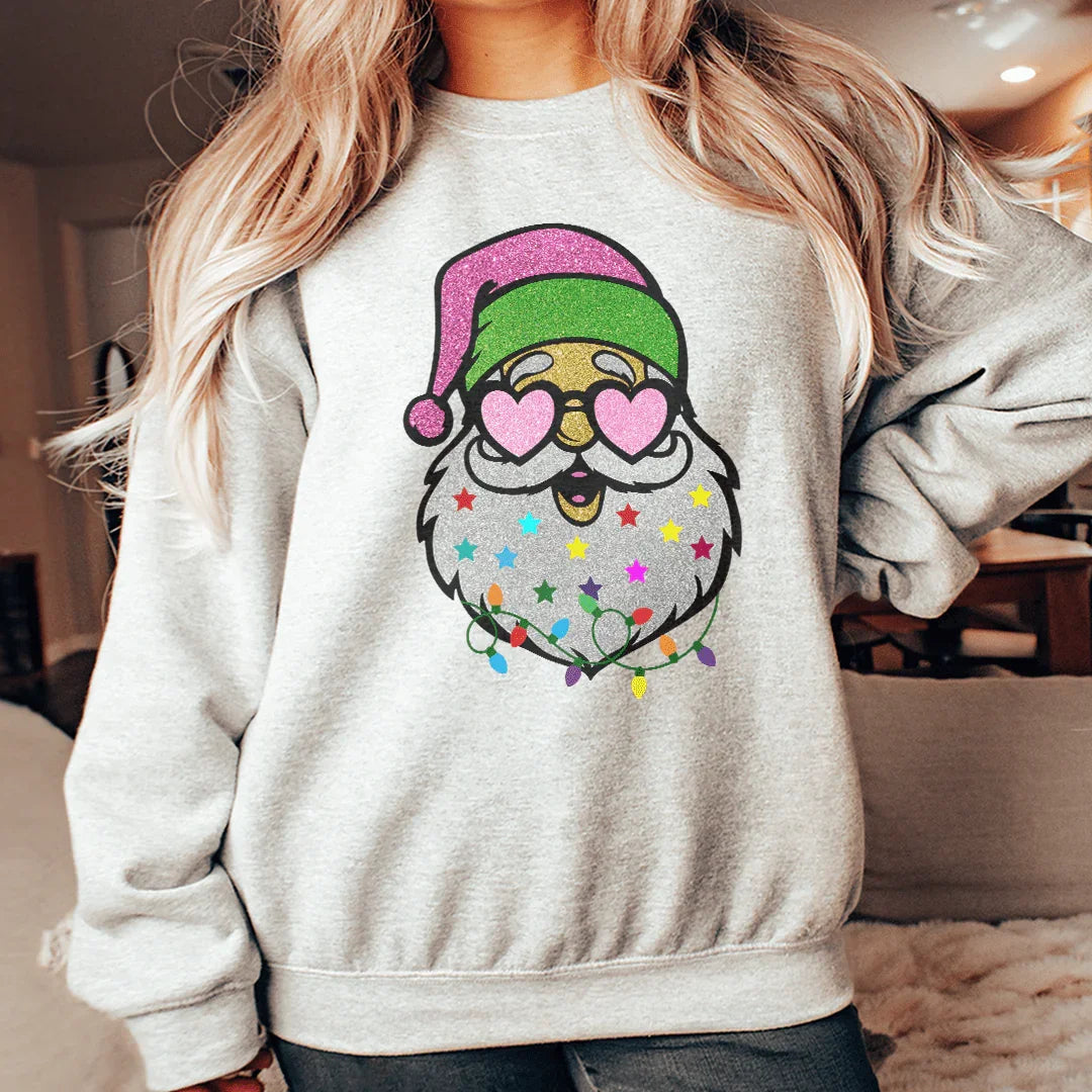 Glitter Santa Sweatshirt - WonderingCloth