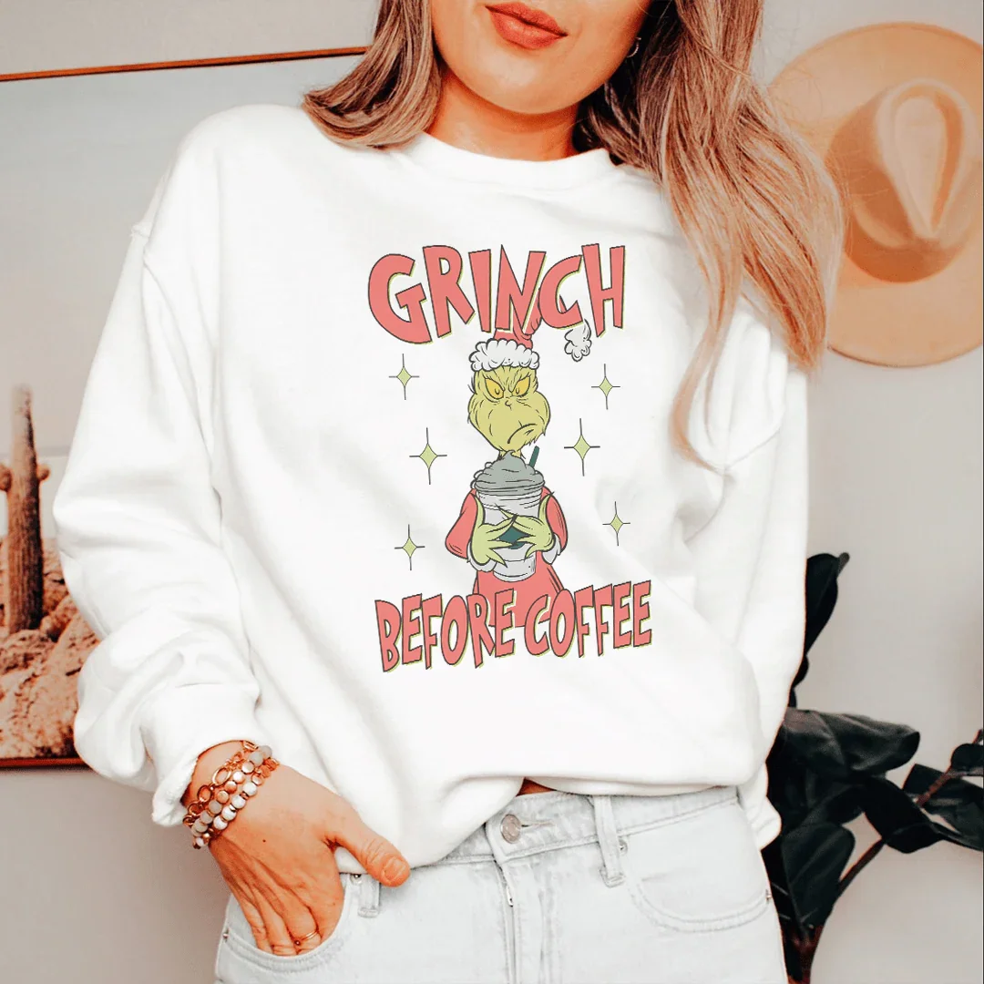 Grinch Before Coffee Sweatshirt - WonderingCloth