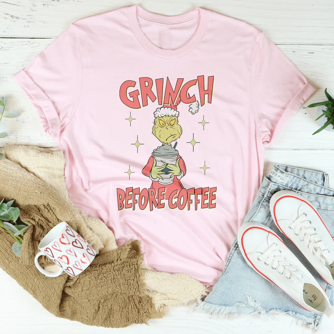 Grinch Before Coffee Tee - WonderingCloth