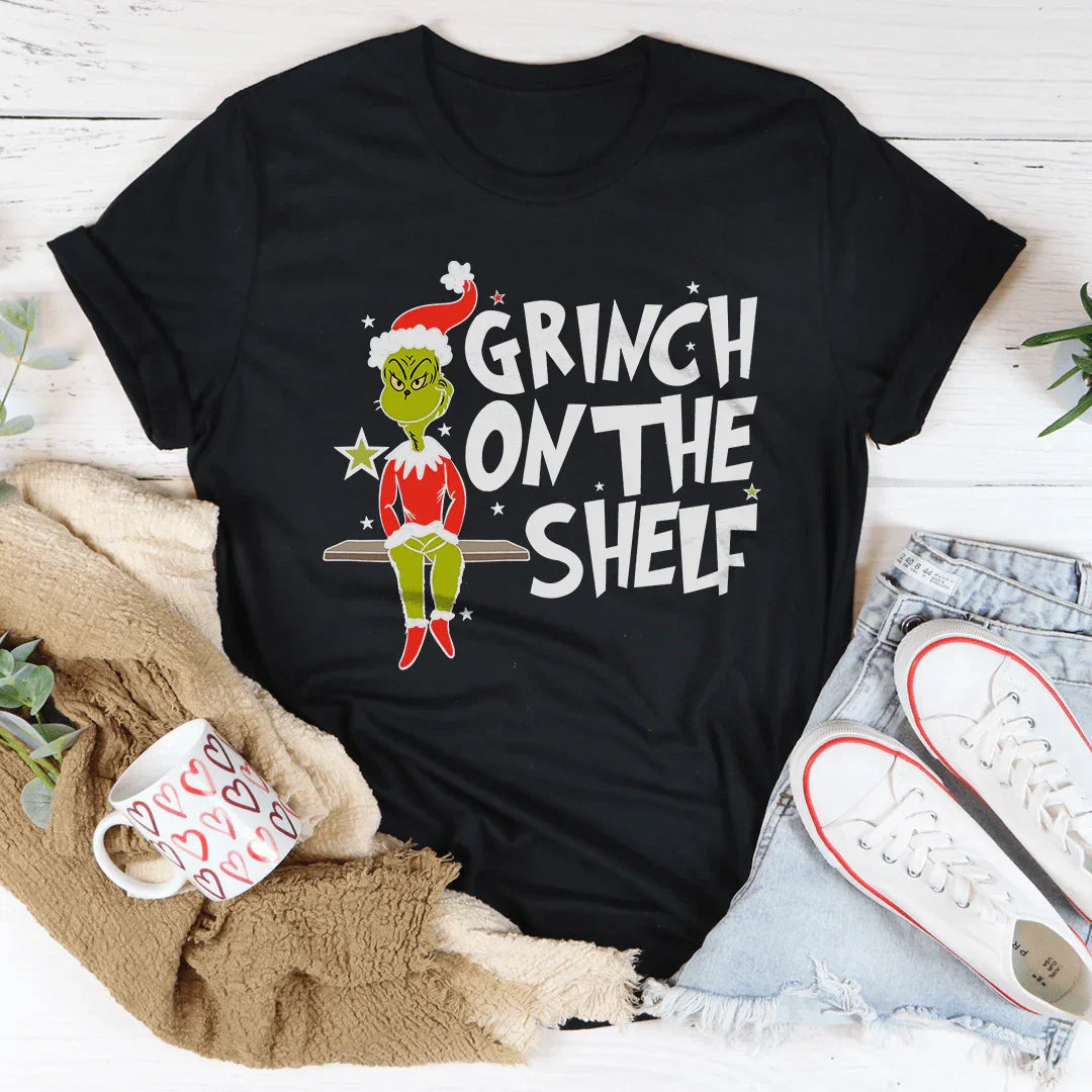 Grinch On The Shelf Tee - WonderingCloth