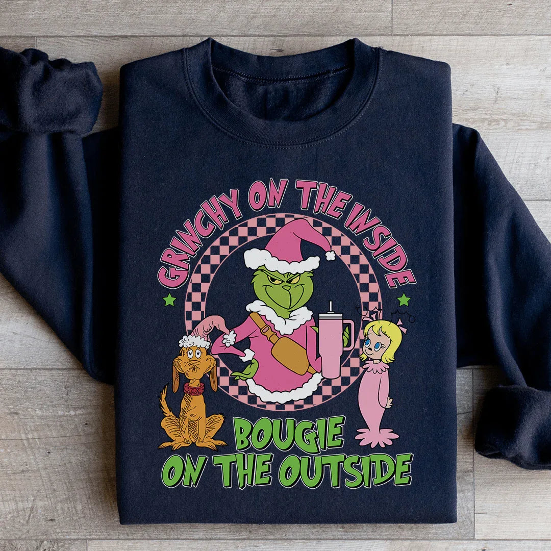 Grinchy On The Inside Bougie On The Outside Sweatshirt - WonderingCloth
