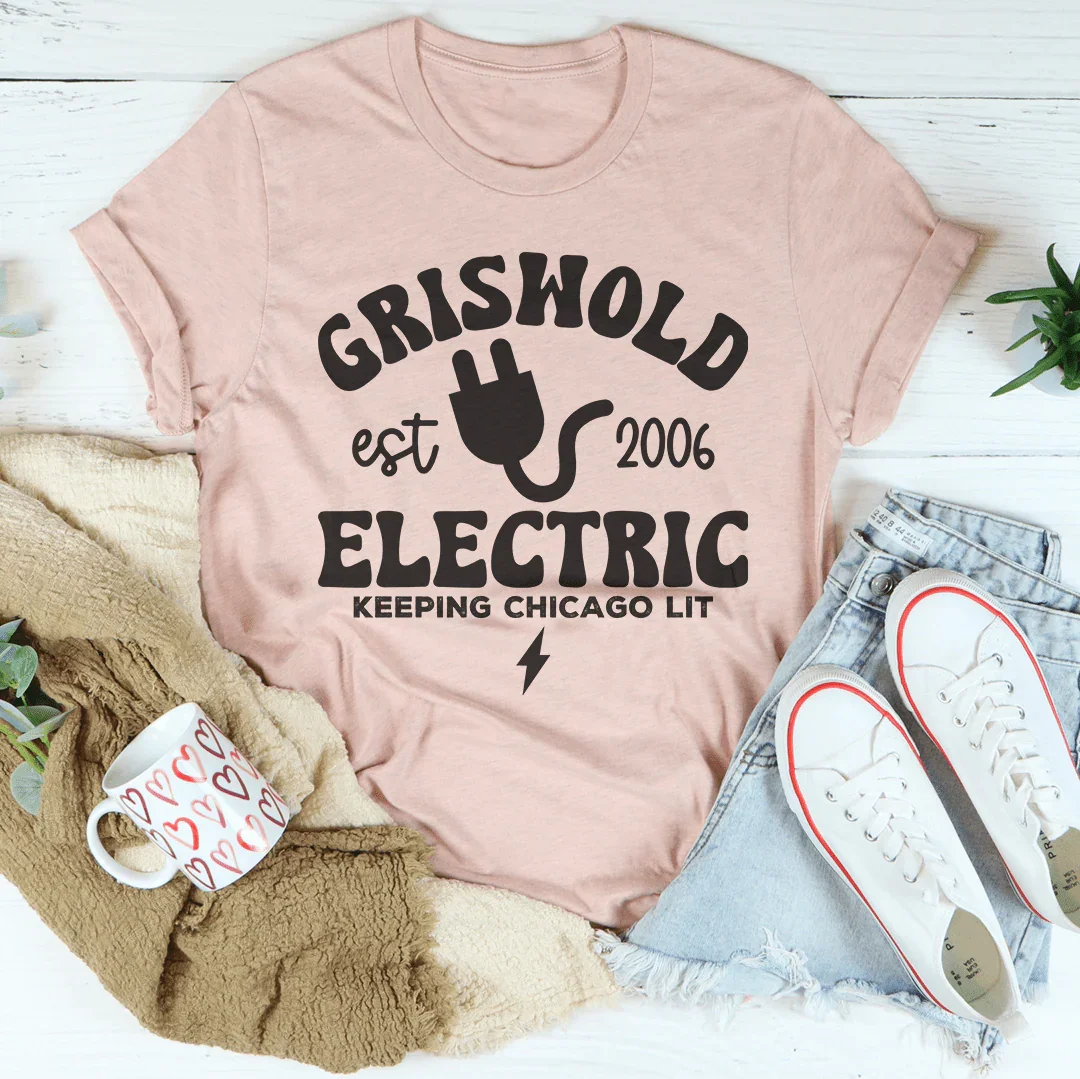 Griswold Est 2006 Electric Keeping Chicago Lit Tee - WonderingCloth