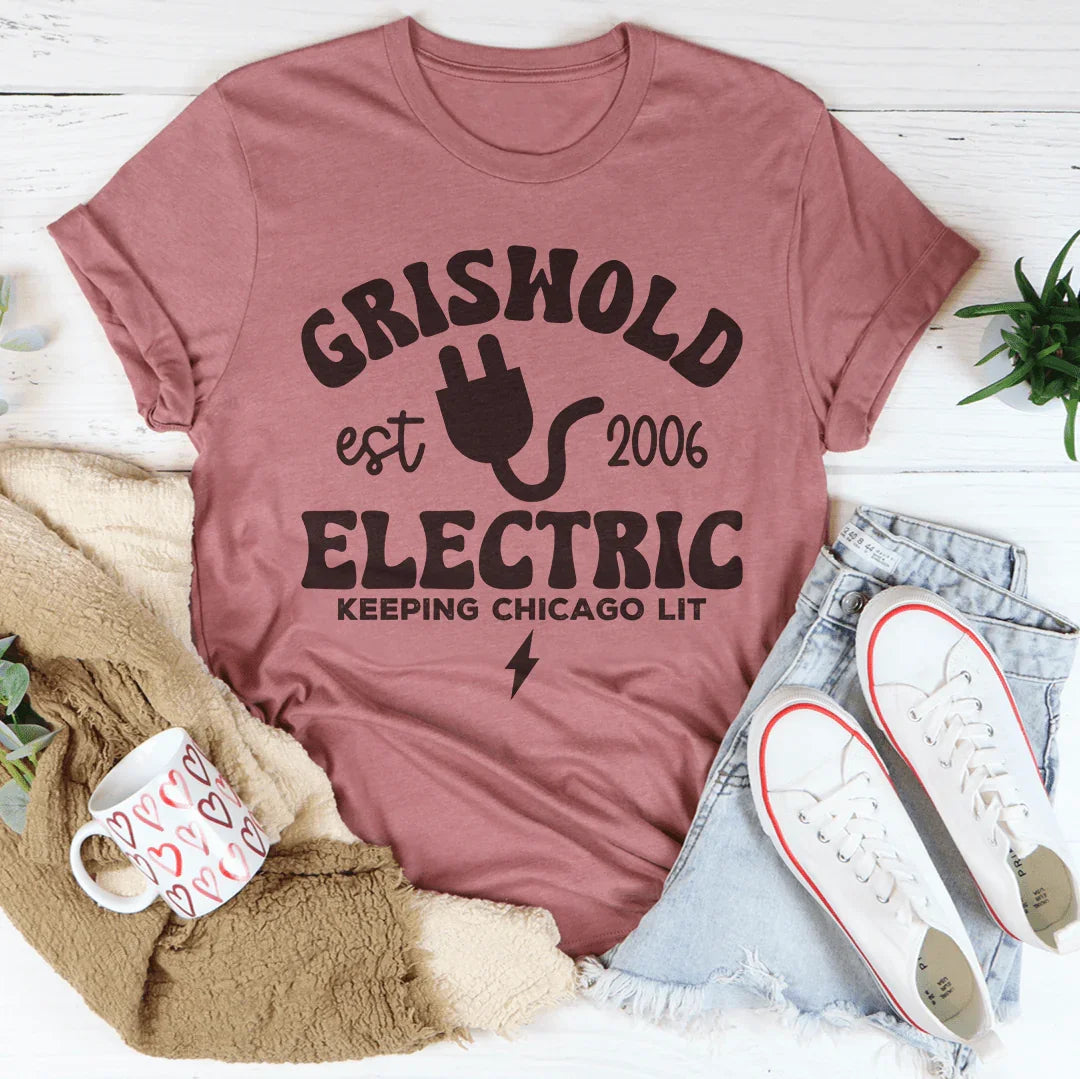 Griswold Est 2006 Electric Keeping Chicago Lit Tee - WonderingCloth