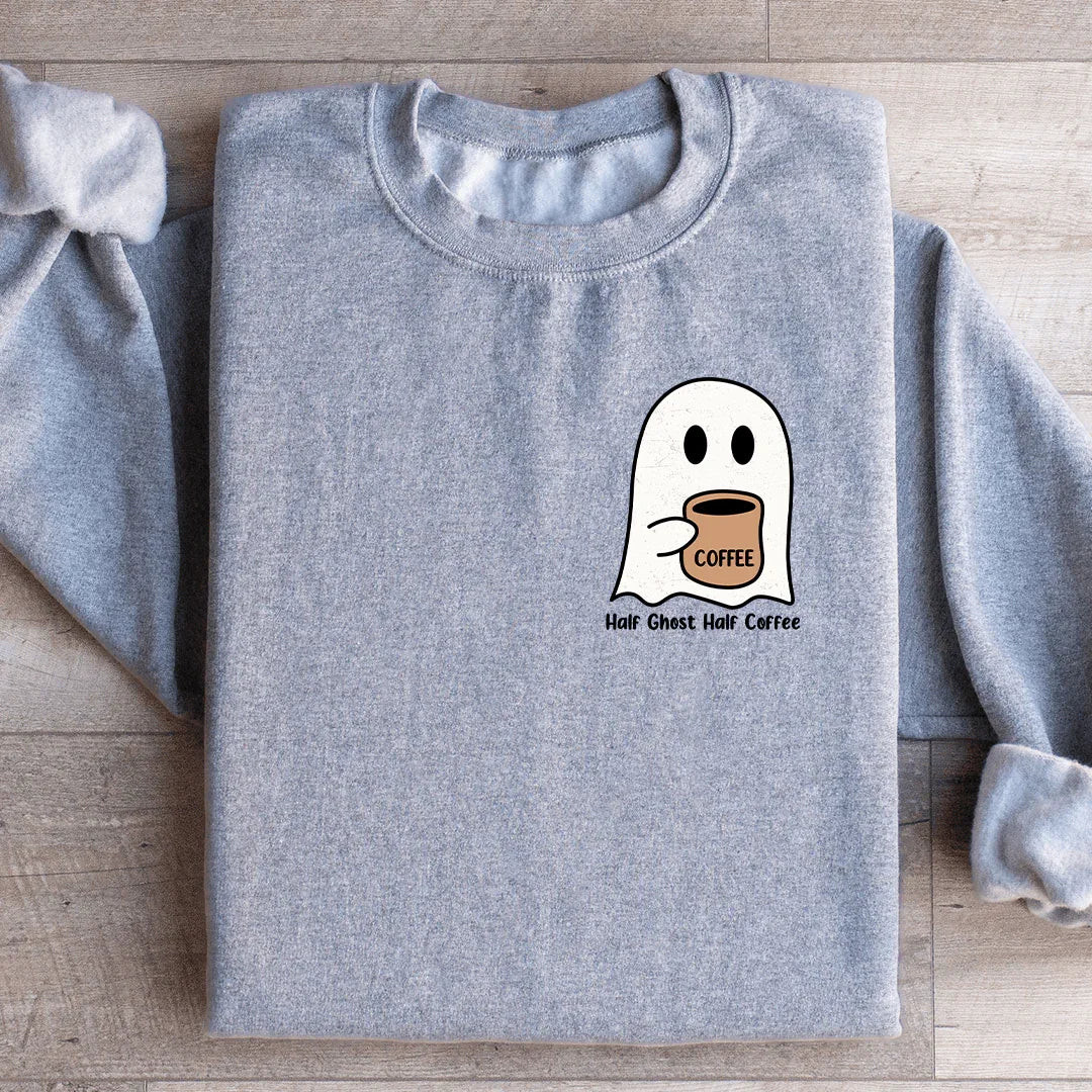 Half Ghost Half Coffee Sweatshirt - WonderingCloth