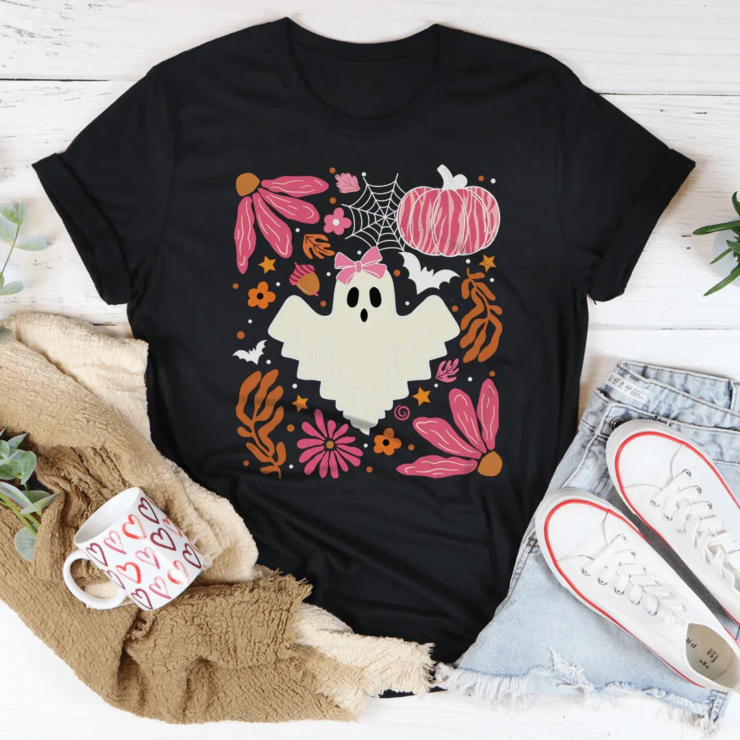 Halloween Pink Ghost Tee - WonderingCloth