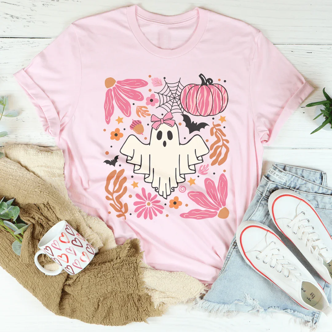 Halloween Pink Ghost Tee - WonderingCloth