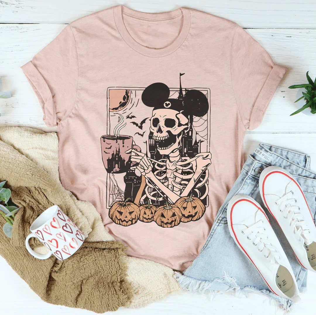 Halloween Skeleton Mouse Ears Tee - WonderingCloth