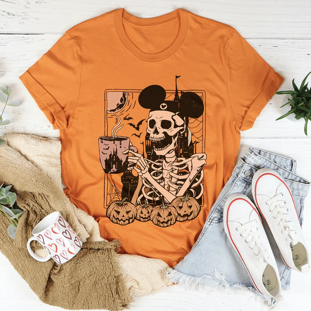 Halloween Skeleton Mouse Ears Tee - WonderingCloth