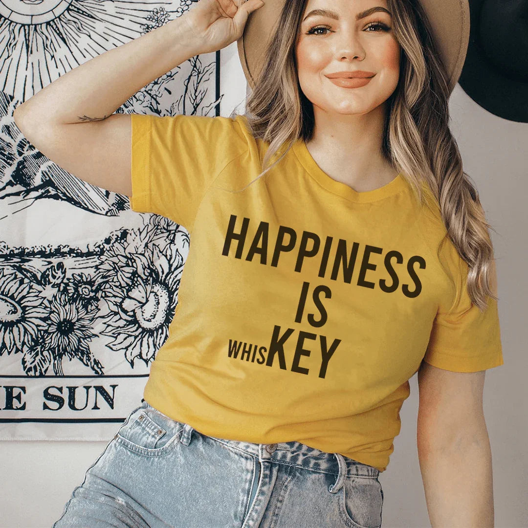 Happiness Is Key Tee - WonderingCloth