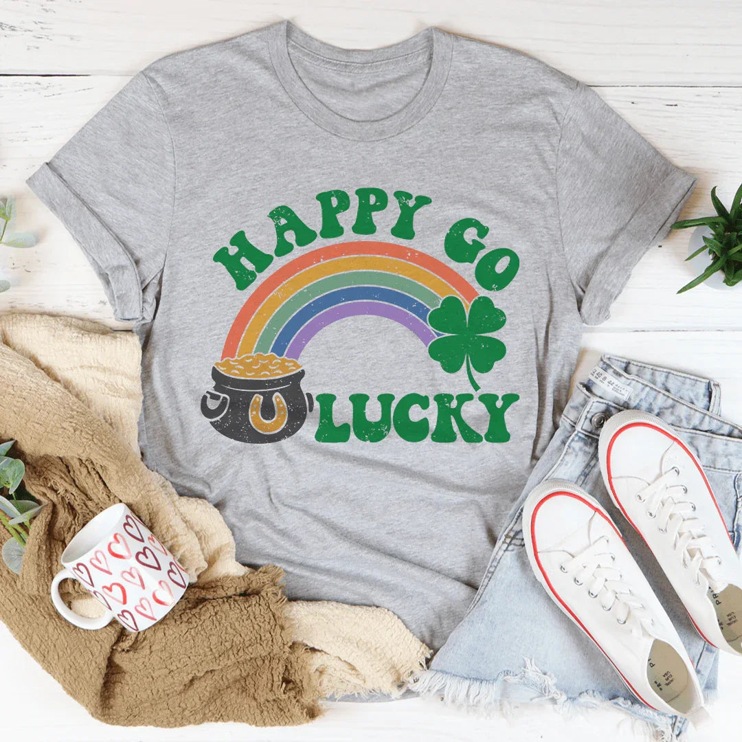 Happy Go Lucky Tee - WonderingCloth