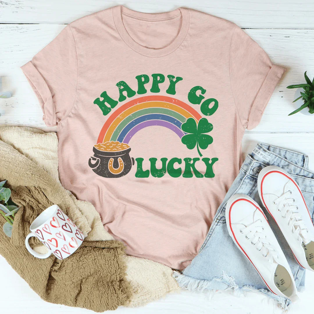 Happy Go Lucky Tee - WonderingCloth