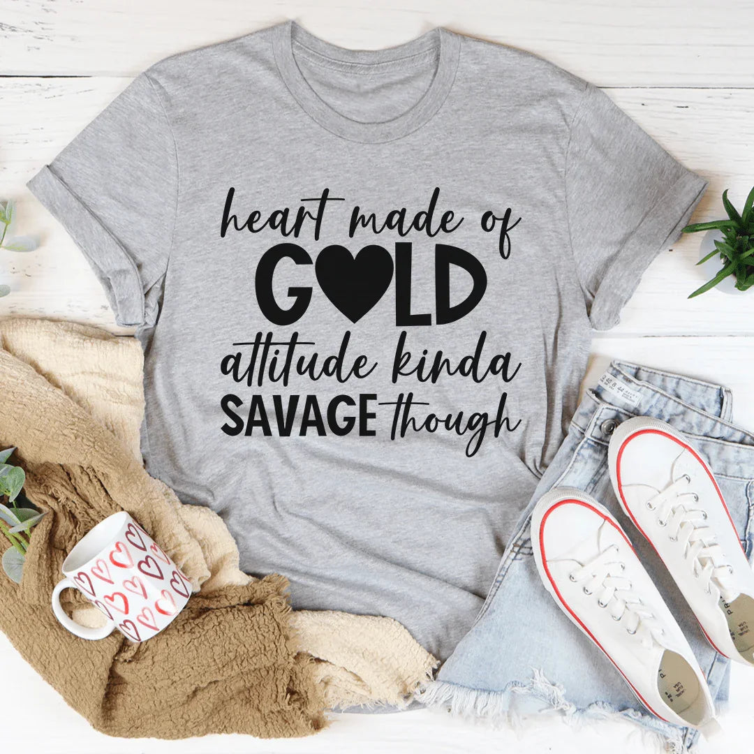 Heart Made Of Gold Tee - WonderingCloth