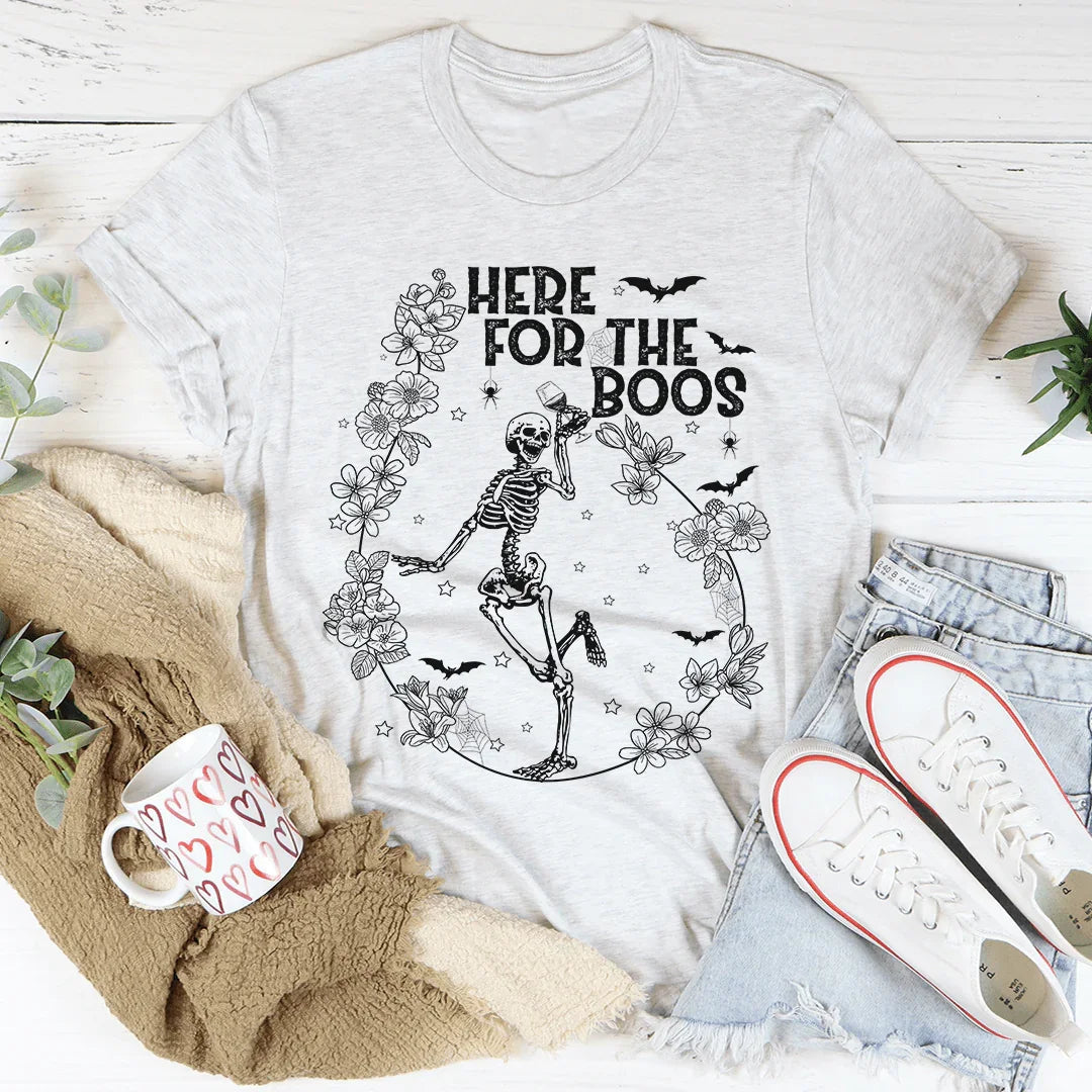 Here For The Boos Wine Tee - WonderingCloth