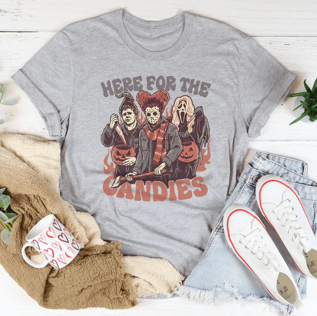 Here For The Candies Tee - WonderingCloth