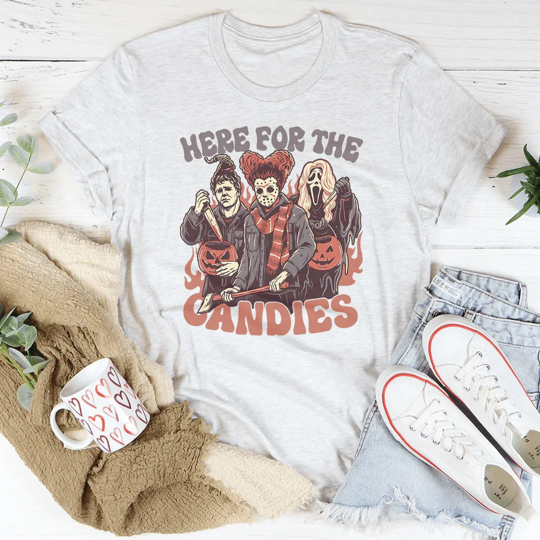 Here For The Candies Tee - WonderingCloth