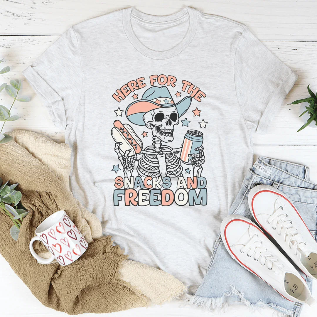 Here For The Snacks And Freedom Tee - WonderingCloth