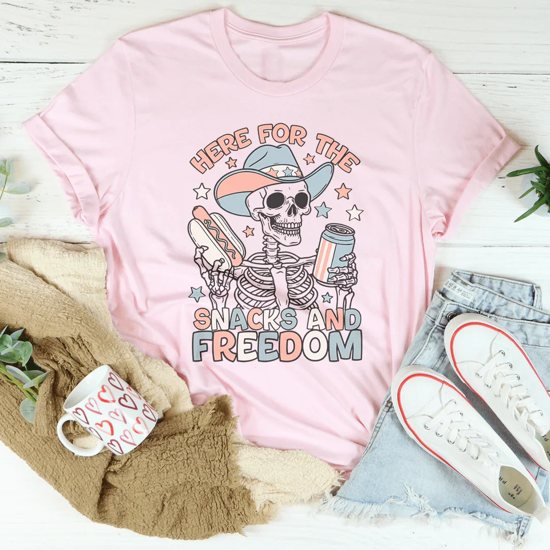 Here For The Snacks And Freedom Tee - WonderingCloth