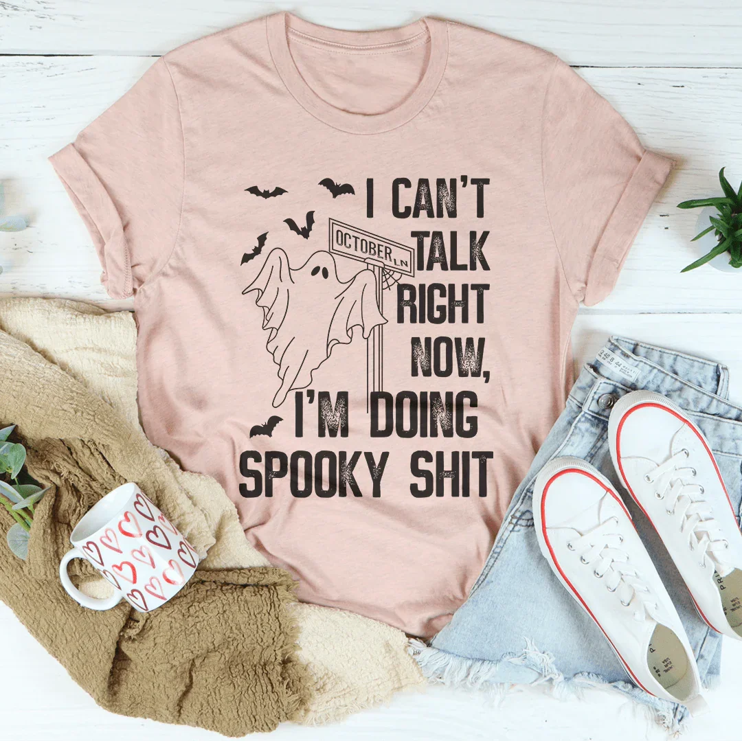 I Can't Talk Right Now Spooky Tee - WonderingCloth