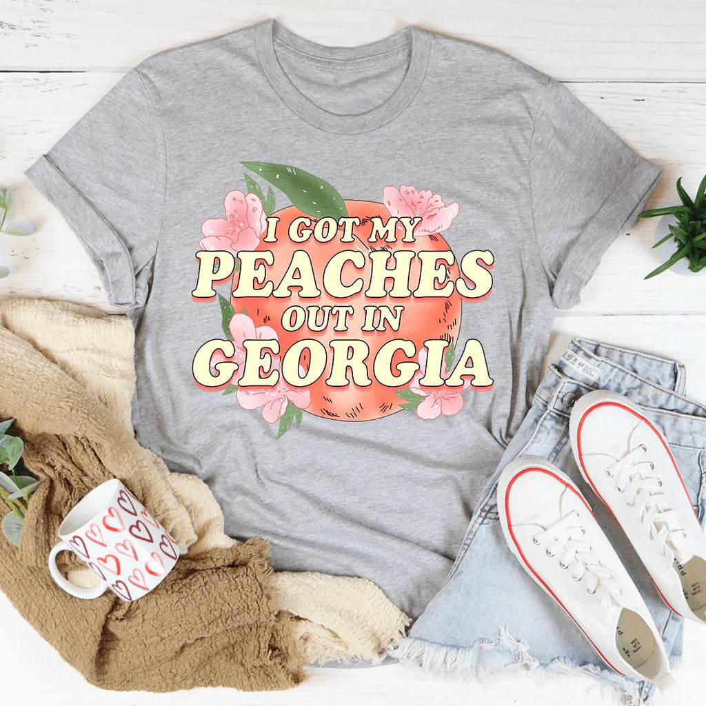 I Got My Peaches Out In Georgia Tee - WonderingCloth