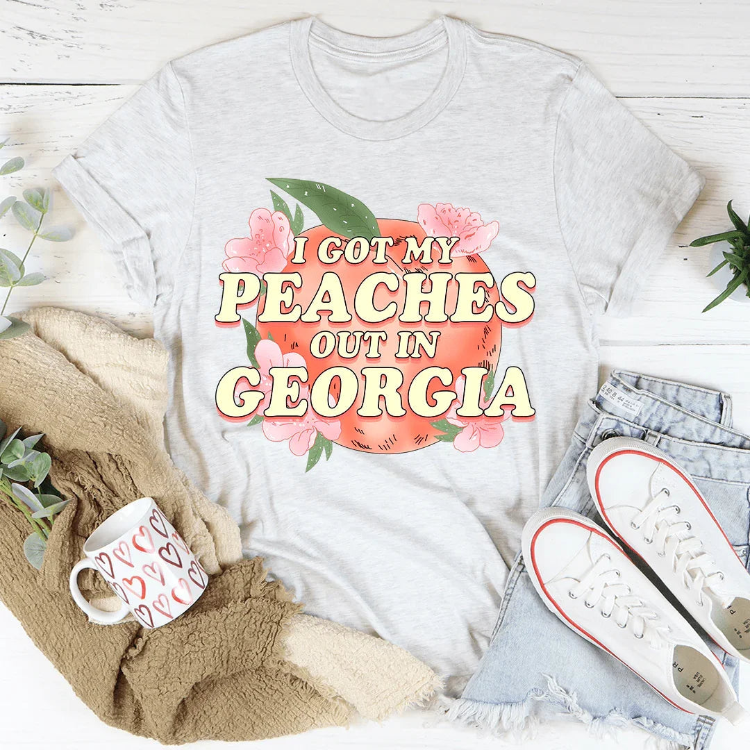 I Got My Peaches Out In Georgia Tee - WonderingCloth