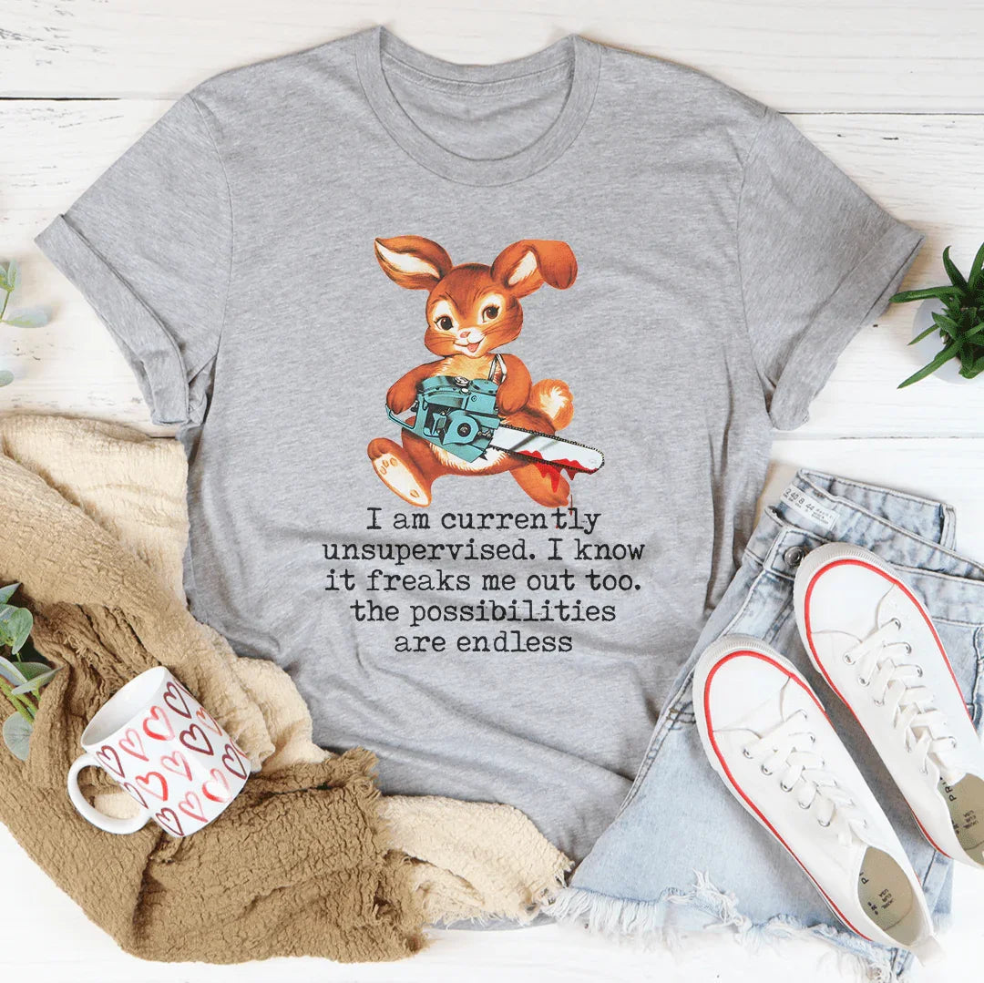 Bunny With A Chainsaw Tee - WonderingCloth